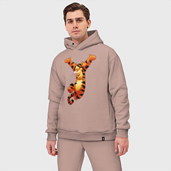 Мужской костюм оверсайз Винни пух - Тигруля, цвет: пыльно-розовый — фото 2