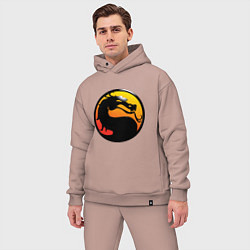 Мужской костюм оверсайз Mortal kombat logo, цвет: пыльно-розовый — фото 2