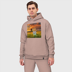 Мужской костюм оверсайз Чисто чилловый парень, цвет: пыльно-розовый — фото 2