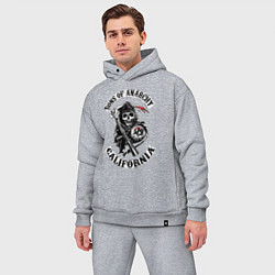 Мужской костюм оверсайз Sons of anarchy - logo, цвет: меланж — фото 2