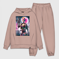 Мужской костюм оверсайз Cyber Barbie with gun - ai art