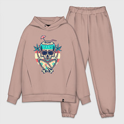 Мужской костюм оверсайз Skull summer, цвет: пыльно-розовый
