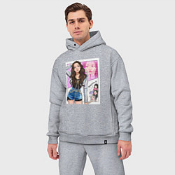 Мужской костюм оверсайз Blackpink - Jisoo, цвет: меланж — фото 2