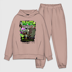 Мужской костюм оверсайз Растения против зомби с персонажами