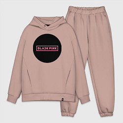 Мужской костюм оверсайз Blackpink logotype - group of South Korea, цвет: пыльно-розовый