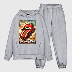 Мужской костюм оверсайз Rolling Stones - logo transformation, цвет: меланж