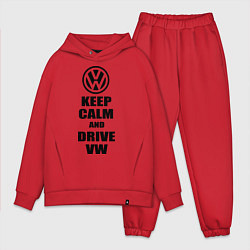 Мужской костюм оверсайз Keep Calm & Drive VW, цвет: красный