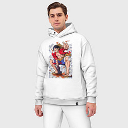 Мужской костюм оверсайз One piece Луффи, цвет: белый — фото 2