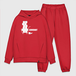 Мужской костюм оверсайз Ковид идиот, цвет: красный