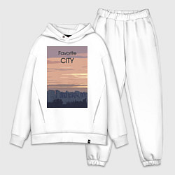 Мужской костюм оверсайз Favorite city с городским пейзажем