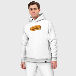 Мужской костюм оверсайз I love you hot dog, цвет: белый — фото 2