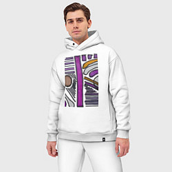 Мужской костюм оверсайз Фиолетовая композиция, цвет: белый — фото 2