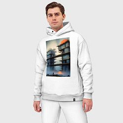 Мужской костюм оверсайз Архитектурный скелет, цвет: белый — фото 2