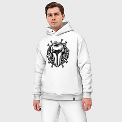 Мужской костюм оверсайз Зуб в механике, цвет: белый — фото 2