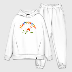 Мужской костюм оверсайз Лемур в Мадагаскаре, цвет: белый