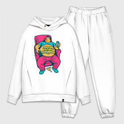 Мужской костюм оверсайз Знаешь, я так соскуфился, цвет: белый