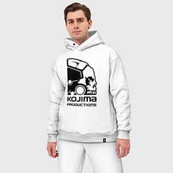 Мужской костюм оверсайз Kojima produktions logo, цвет: белый — фото 2