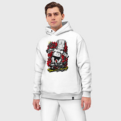 Мужской костюм оверсайз Барт с татуировками, цвет: белый — фото 2