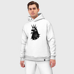 Мужской костюм оверсайз Панк голубь, цвет: белый — фото 2