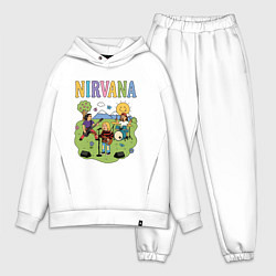 Мужской костюм оверсайз Nirvana, мультяшный стиль, цвет: белый