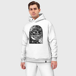 Мужской костюм оверсайз Малыш Йода в космосе, цвет: белый — фото 2