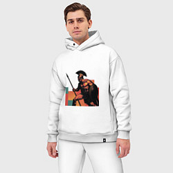 Мужской костюм оверсайз Спартанец поп-арт, цвет: белый — фото 2