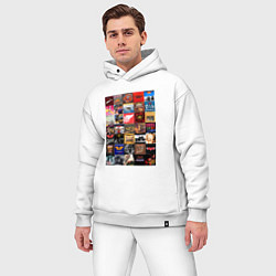 Мужской костюм оверсайз Aerosmith - обложки, цвет: белый — фото 2