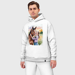 Мужской костюм оверсайз Обними меня крепче, цвет: белый — фото 2