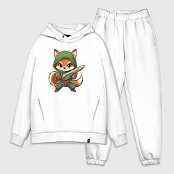 Мужской костюм оверсайз Лисёнок с мечом, цвет: белый