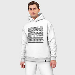 Мужской костюм оверсайз Fuck this shit pattern, цвет: белый — фото 2