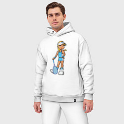 Мужской костюм оверсайз Блондинка теннисистка, цвет: белый — фото 2