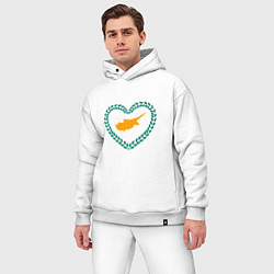 Мужской костюм оверсайз Кипр в сердце, цвет: белый — фото 2