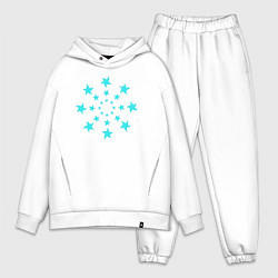 Мужской костюм оверсайз Вихрь звезд, цвет: белый