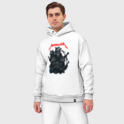 Мужской костюм оверсайз Metallica волки, цвет: белый — фото 2