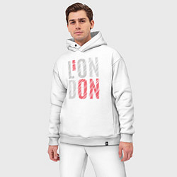 Мужской костюм оверсайз Поверни на Лондон, цвет: белый — фото 2