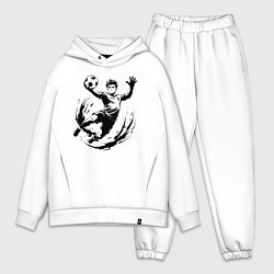 Мужской костюм оверсайз Вратарь ловит мяч, цвет: белый