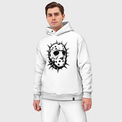 Мужской костюм оверсайз Шипастая хоккейная маска, цвет: белый — фото 2