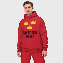 Мужской костюм оверсайз Swedish Hockey, цвет: красный — фото 2