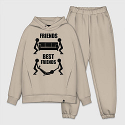 Мужской костюм оверсайз Best friends, цвет: миндальный