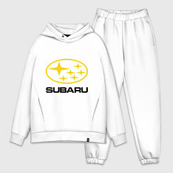 Мужской костюм оверсайз Subaru Logo цвета белый — фото 1