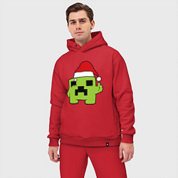 Мужской костюм оверсайз Minecraft: New Year, цвет: красный — фото 2