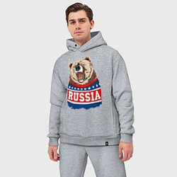 Мужской костюм оверсайз Made in Russia: медведь, цвет: меланж — фото 2