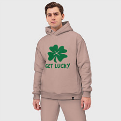 Мужской костюм оверсайз Get lucky, цвет: пыльно-розовый — фото 2