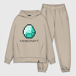 Мужской костюм оверсайз Minecraft Diamond, цвет: миндальный