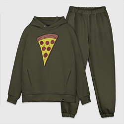 Мужской костюм оверсайз Pizza man, цвет: хаки