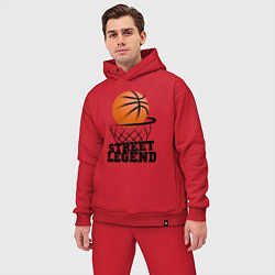Мужской костюм оверсайз Баскетбол, цвет: красный — фото 2