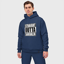 Мужской костюм оверсайз Straight Outta Sakhalin, цвет: тёмно-синий — фото 2