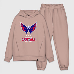 Мужской костюм оверсайз Washington Capitals, цвет: пыльно-розовый