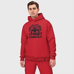 Мужской костюм оверсайз Street workout, цвет: красный — фото 2