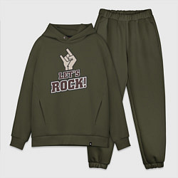 Мужской костюм оверсайз Lets rock!, цвет: хаки